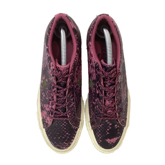 Converse One Star Burgundy Reptile-Women's 7-Purple/Black-Low Skate Shoe 161547C - Picture 4 of 10